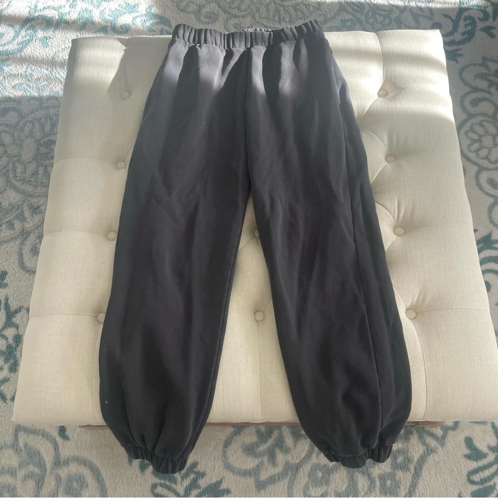 Black Elastic Waist Jogger Pants